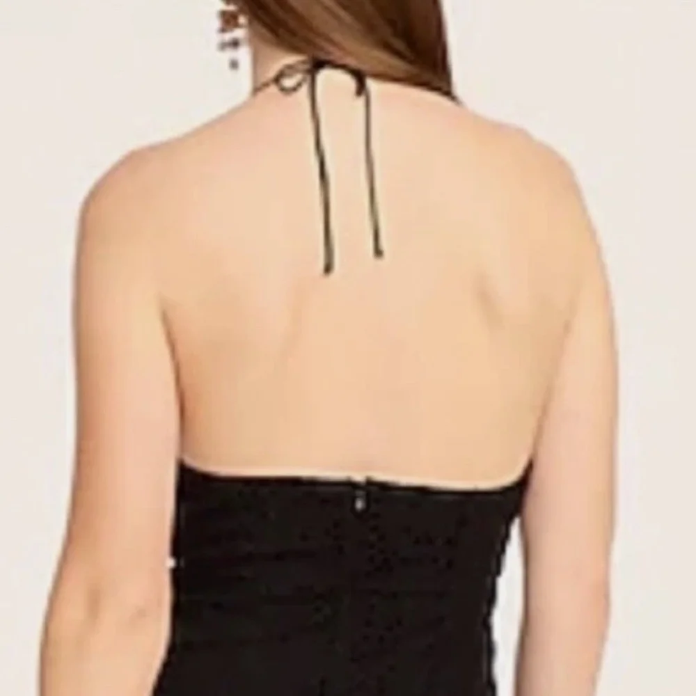 J.Crew NWT Anguilla Halter Mini Dress in Eyelet Black Sz 8 - Picture 2 of 11